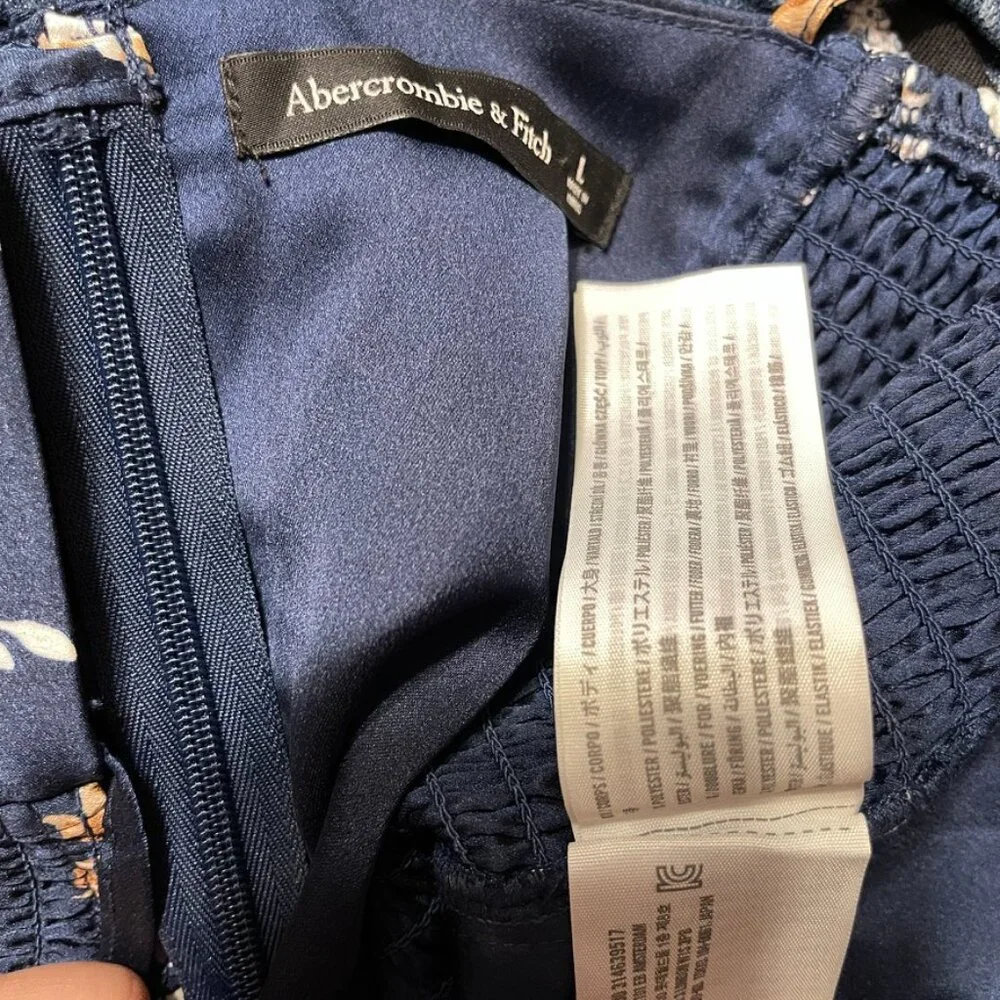 Abercrombie and Fitch 2-Piece Satin Matching Floral Pleated Top and Skirt Large - Picture 3 of 4